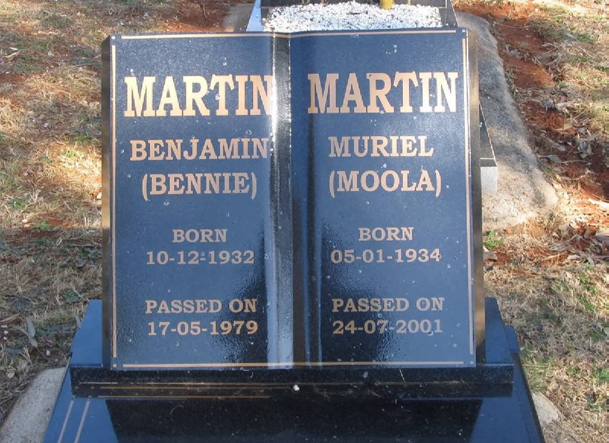 MARTIN Benjamin 19323-1979 &amp; Muriel 1934-2001