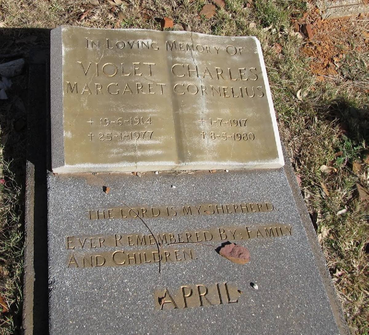 APRIL Charles Cornelius 1917-1980 &amp; Violet Margaret 1914-1977