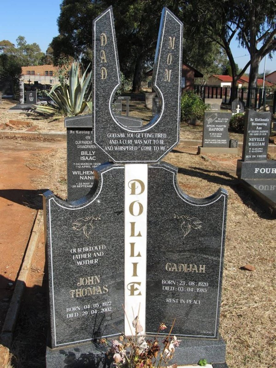 DOLLIE John Thomas 1922-2002 &amp; Gadijah 1920-1985