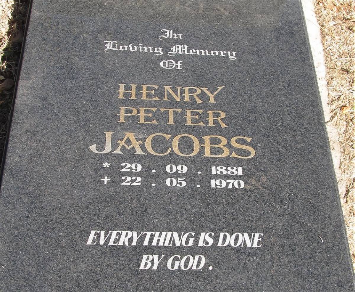 JACOBS Henry Peter 1881-1970
