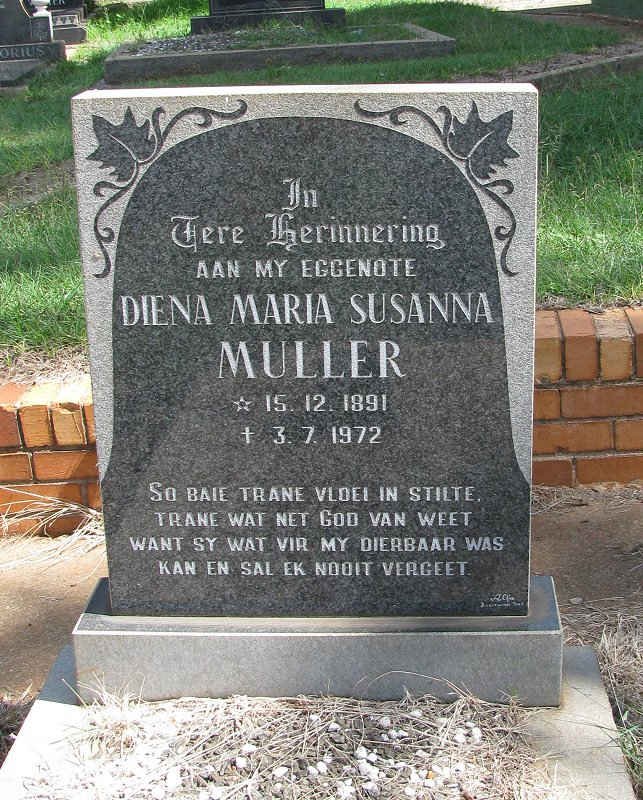MULLER Diena Maria Susanna 1891-1972