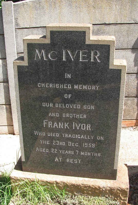 MCIVER Frank Ivor -1959