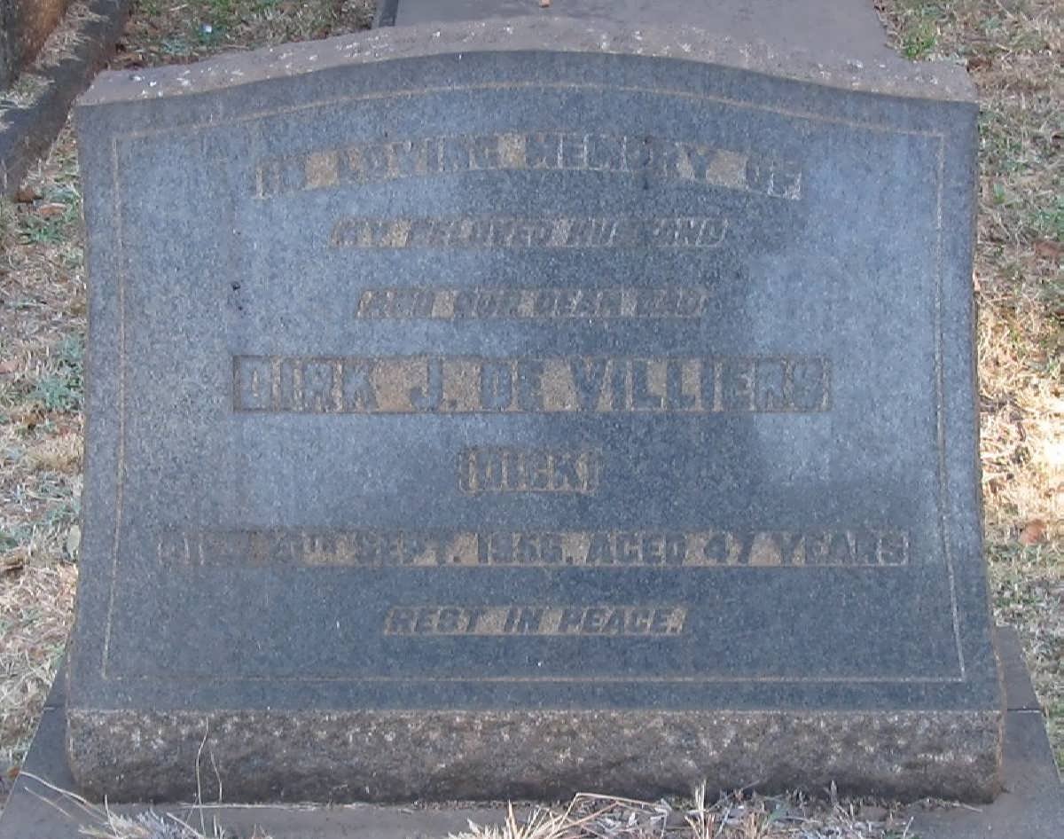 VILLIERS Dirk J., de -1956