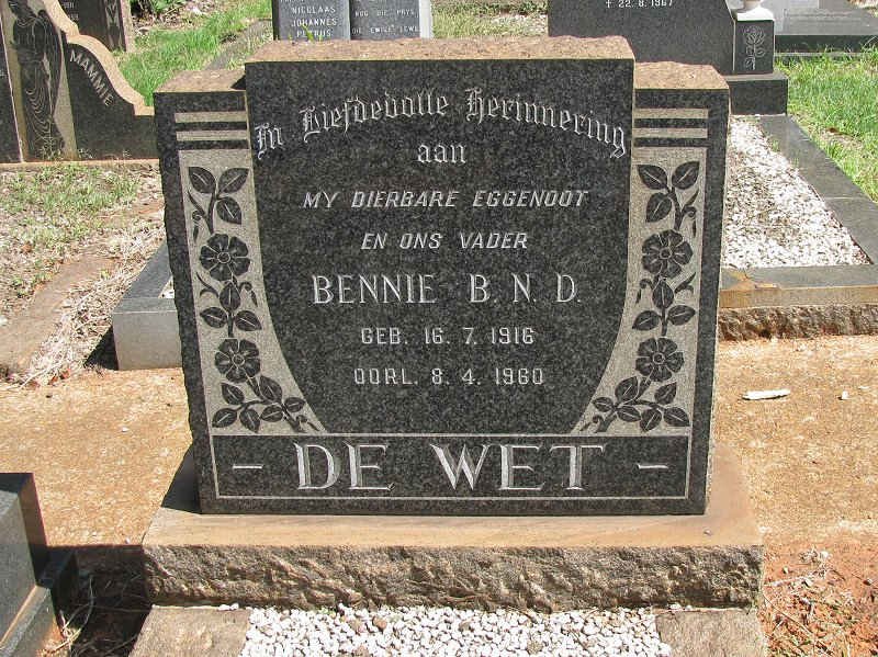 WET B.N.D., de 1916-1960