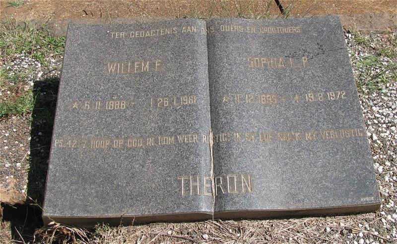THERON Willem F. 1888-1961 &amp; Sophia I.P. 1889-1972