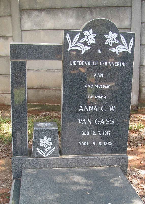 GASS Anna C.W., van 1917-1989