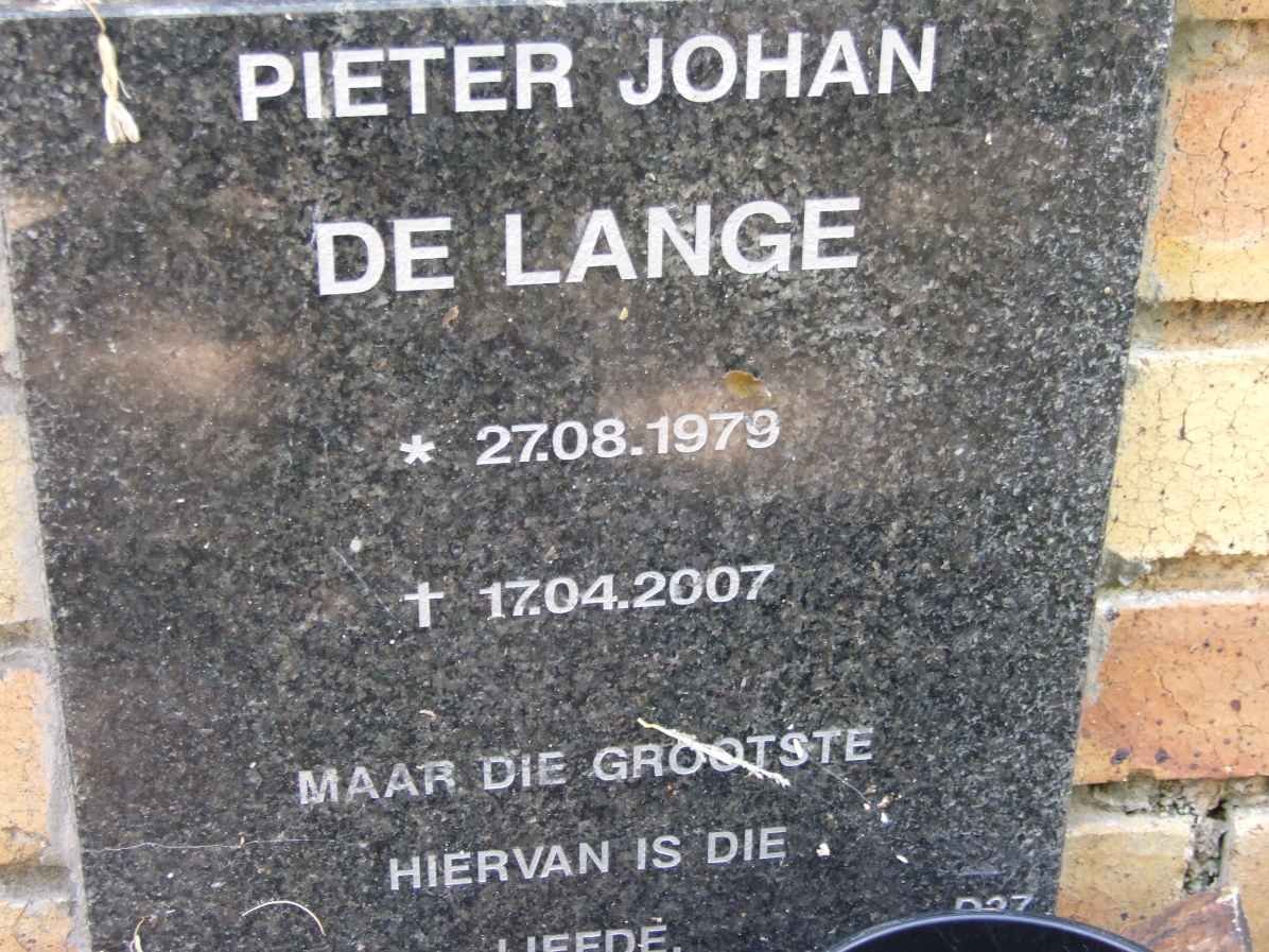 LANGE Pieter Johan, de 1979-2007