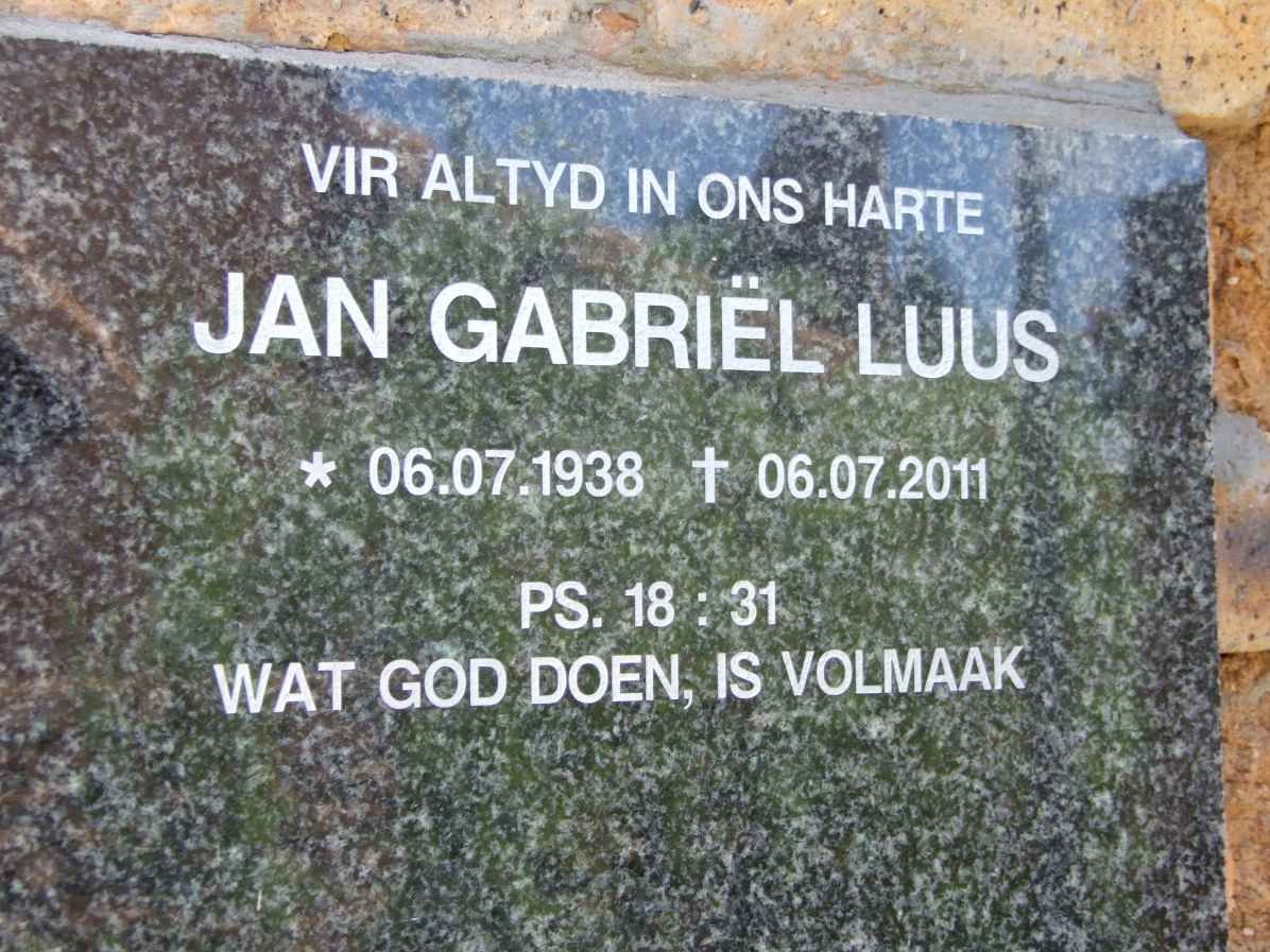 LUUS Jan Gabriël 1938-2011