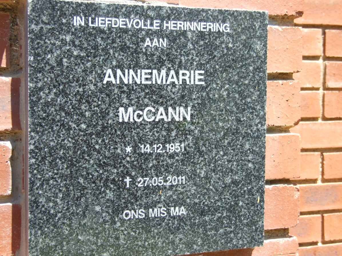 McCANN Annemarie 1951-2011