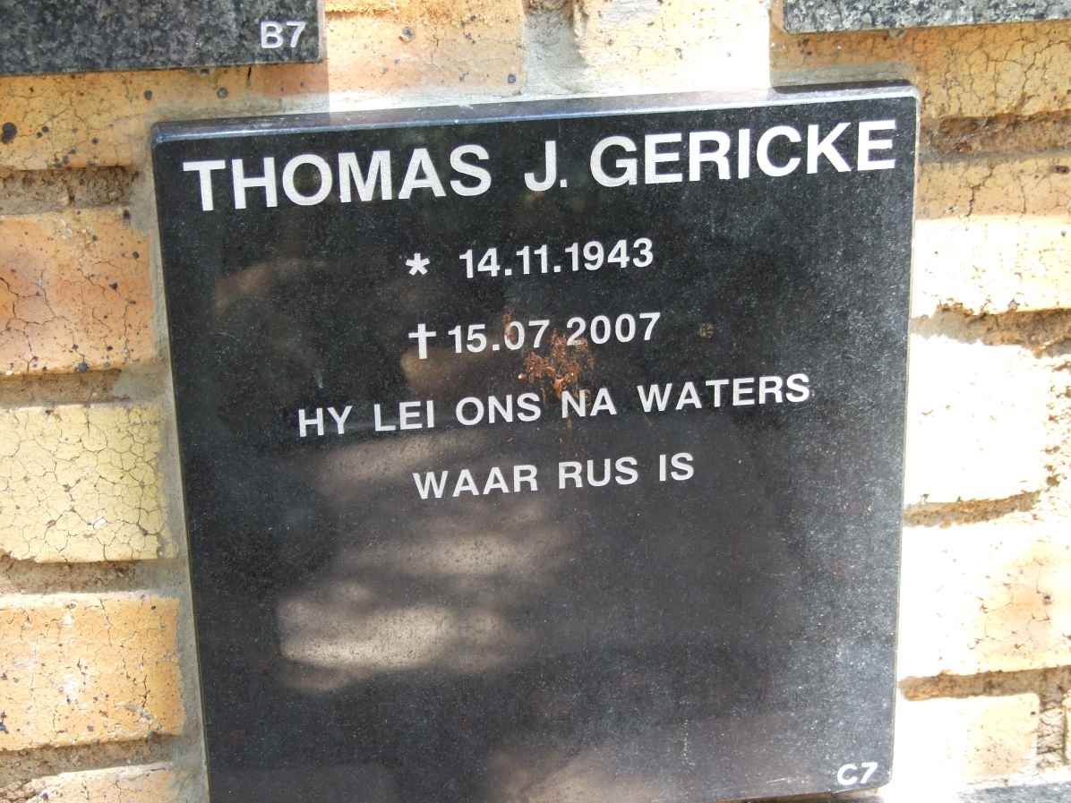 GERICKE Thomas J. 1943-2007