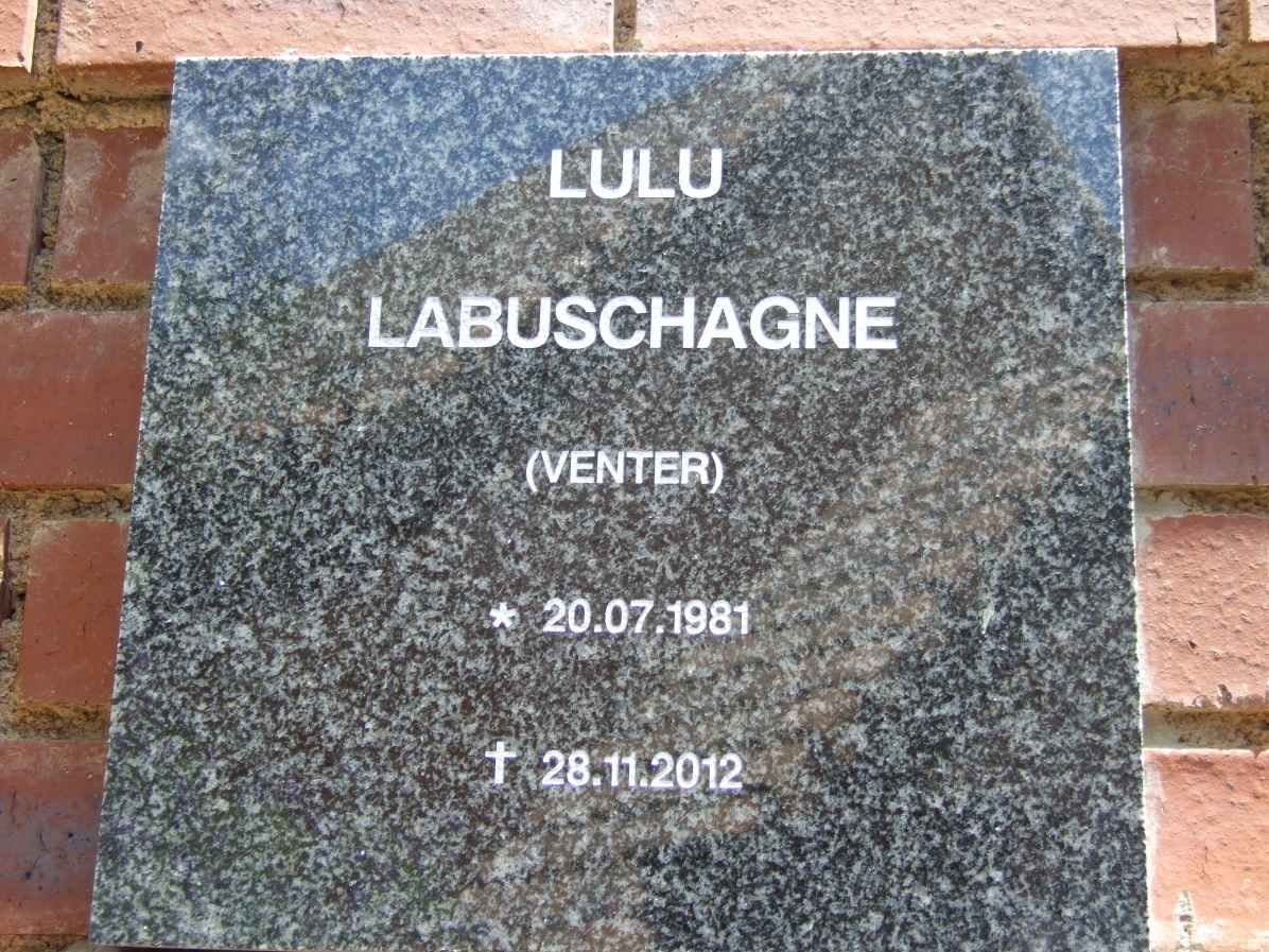 LABUSCHAGNE Lulu nee VENTER 1981-2012