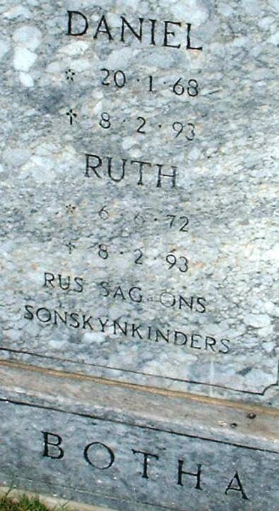 BOTHA Daniel 1968-1993 :: BOTHA Ruth 1972-1993