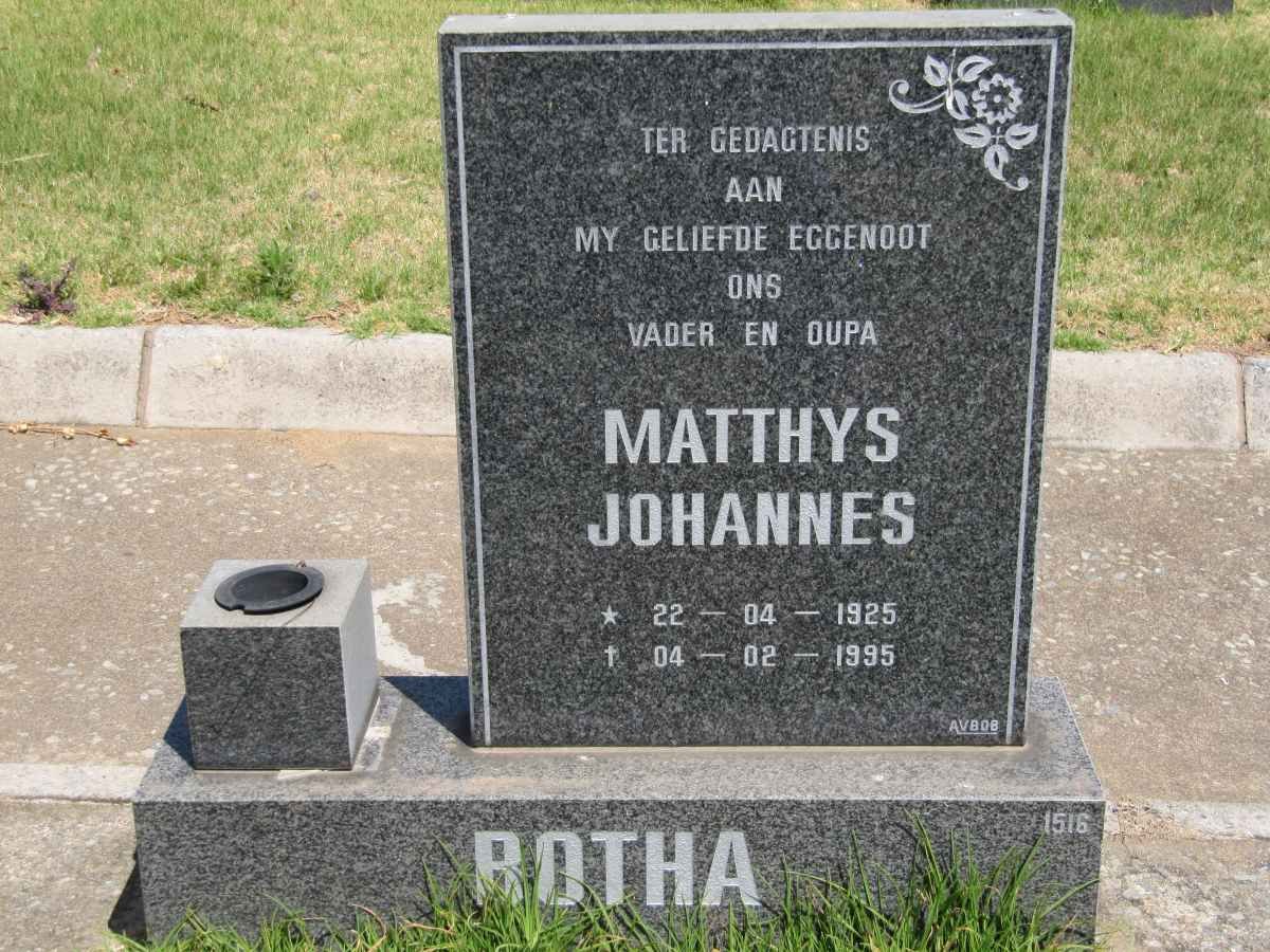 BOTHA Matthys Johannes 1925-1995