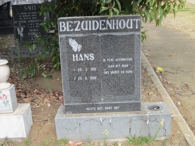 BEZUIDENHOUT Hans 1910-1990