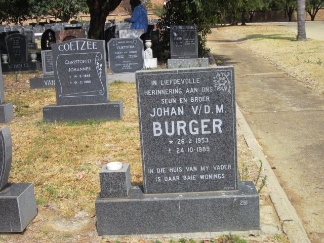 BURGER Johan vd M. 1953-1989