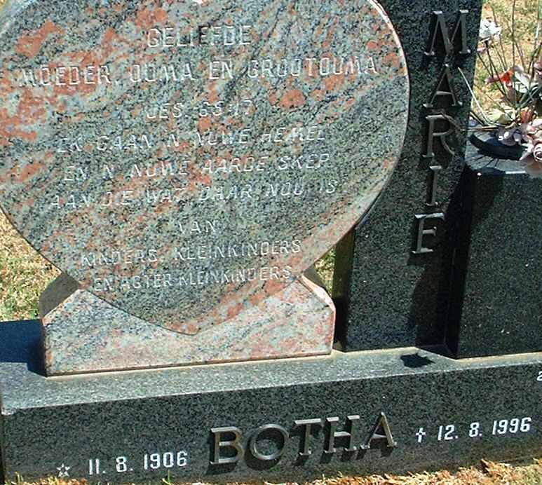 BOTHA Marie 1906-1996