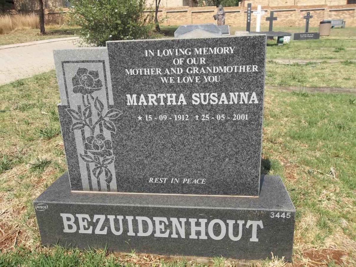 BEZUIDENHOUT Martha Susanna 1912-2001