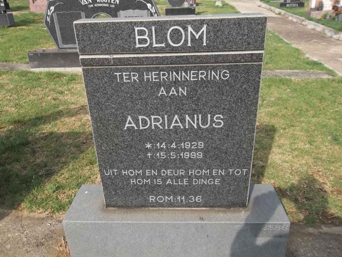 BLOM Adrianus 1929-1999