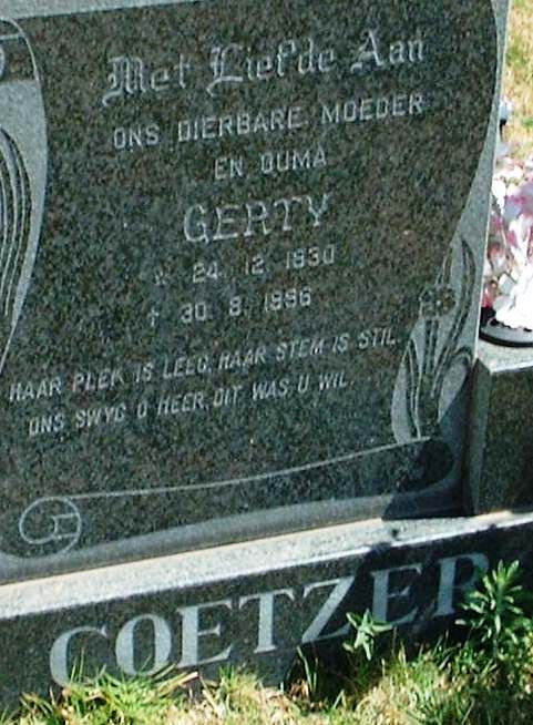COETZER Gerty 1930-1996
