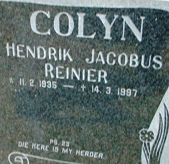 COLYN Hendrik Jacobus Reinier 1935-1997