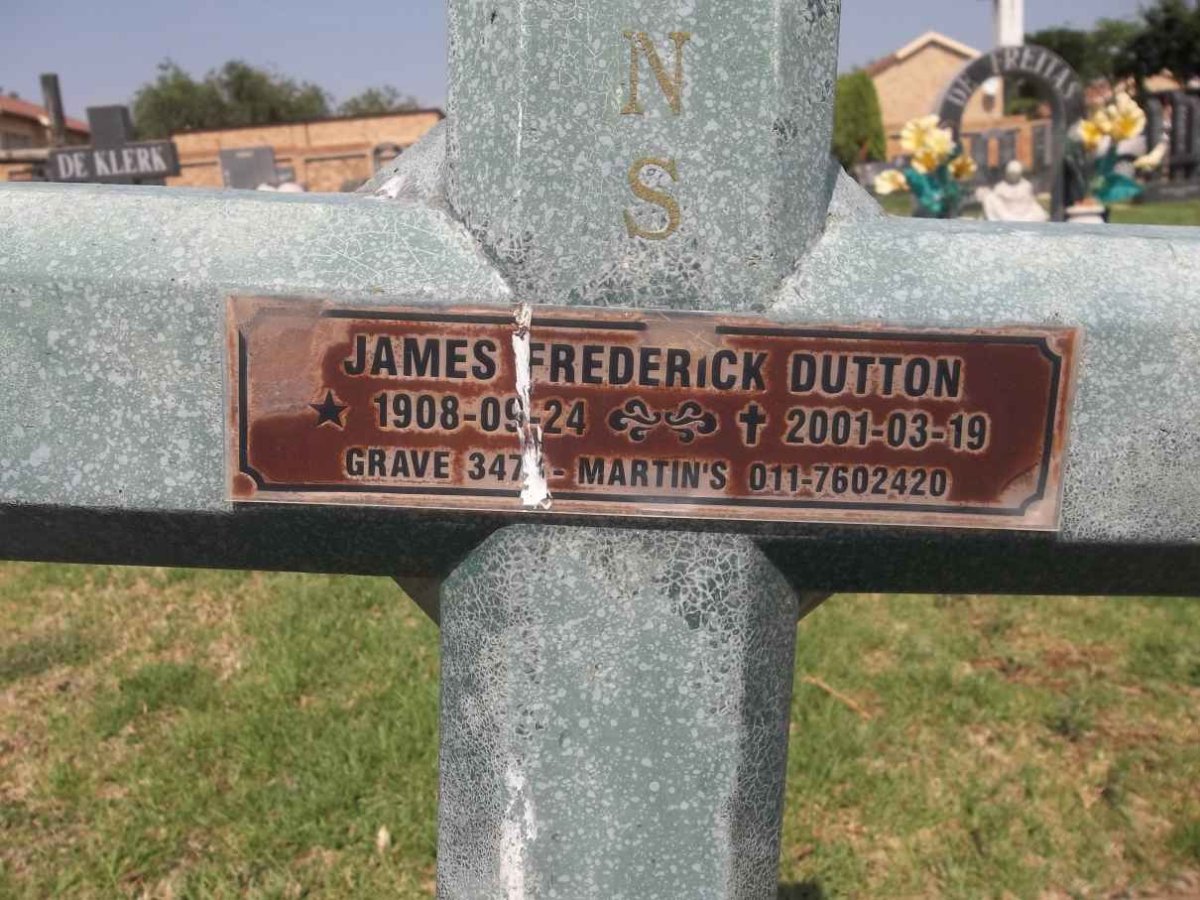 DUTTON James Frederick 1908-2001