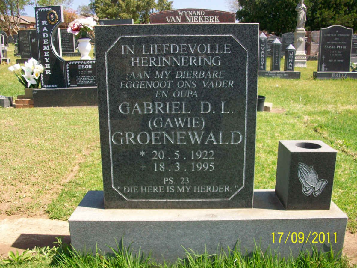 GROENEWALD Gabriel D.L. 1922-1995