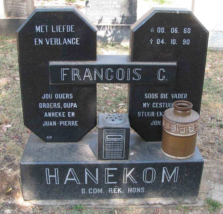 HANEKOM Francois C. 1968-1990