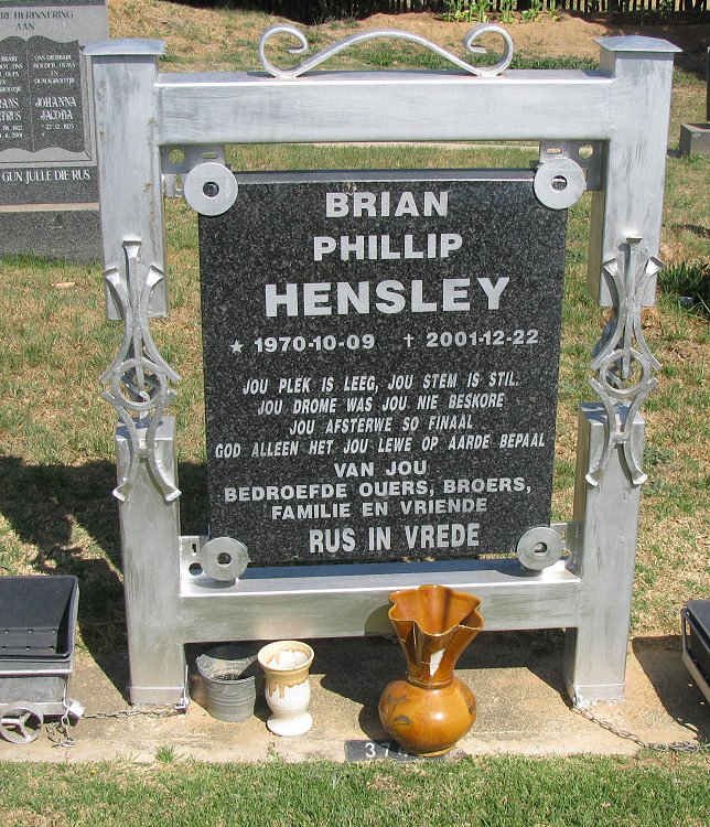 HENSLEY Brian Phillip 1970-2001