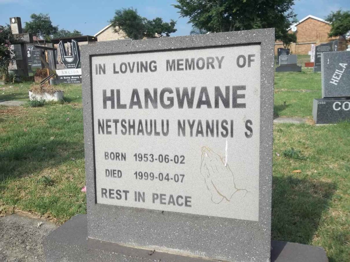 HLANGWANE Netshaulu Nyanisi S. 1953-1999