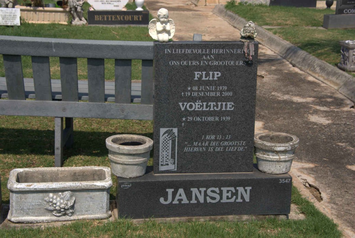 JANSEN Flip 1939-2000 &amp; Voëltjie 1939-