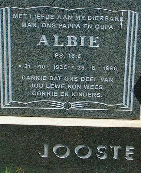 JOOSTE Albie 1935-1996