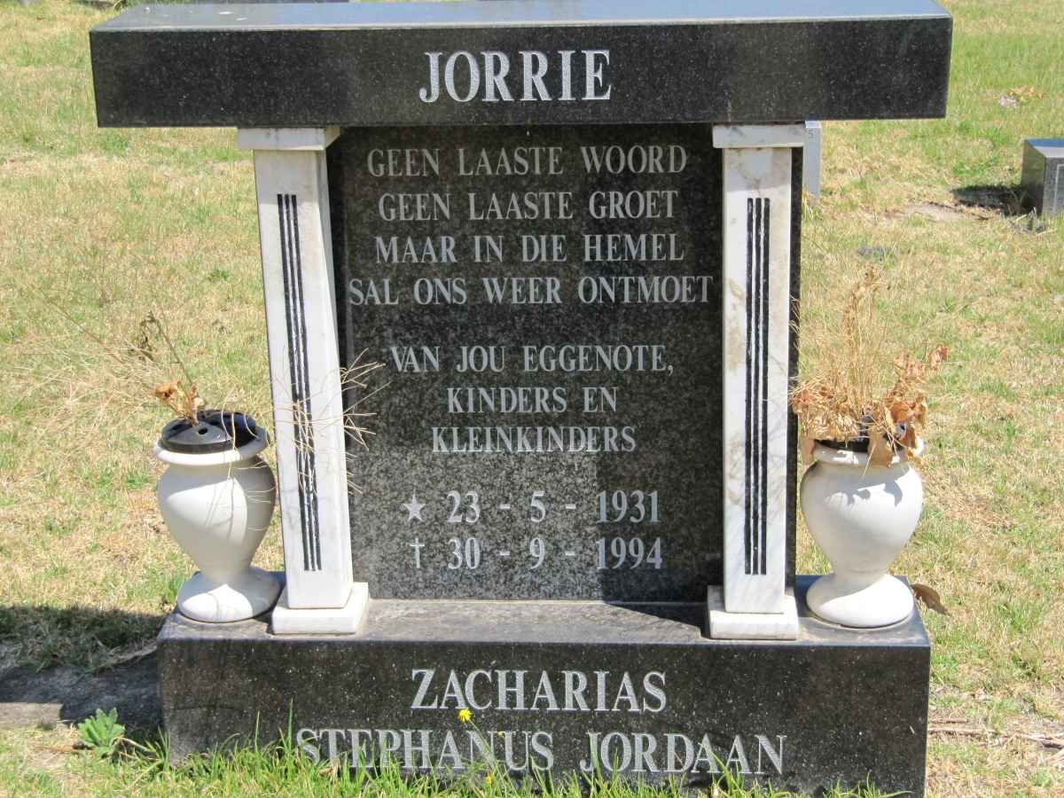 JORDAAN Zacharias Stephanus 1931-1994