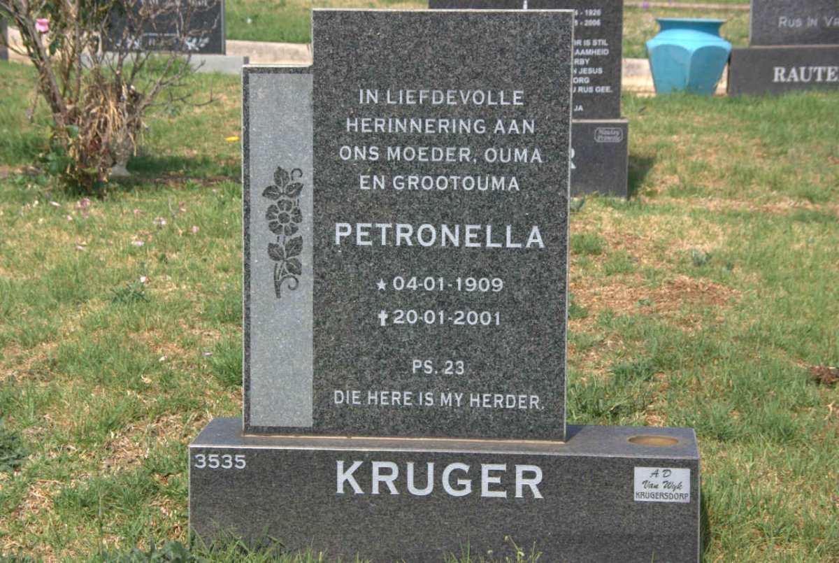 KRUGER Petronella 1909-2001
