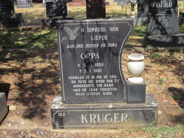 KRUGER Orpa 1928-1991