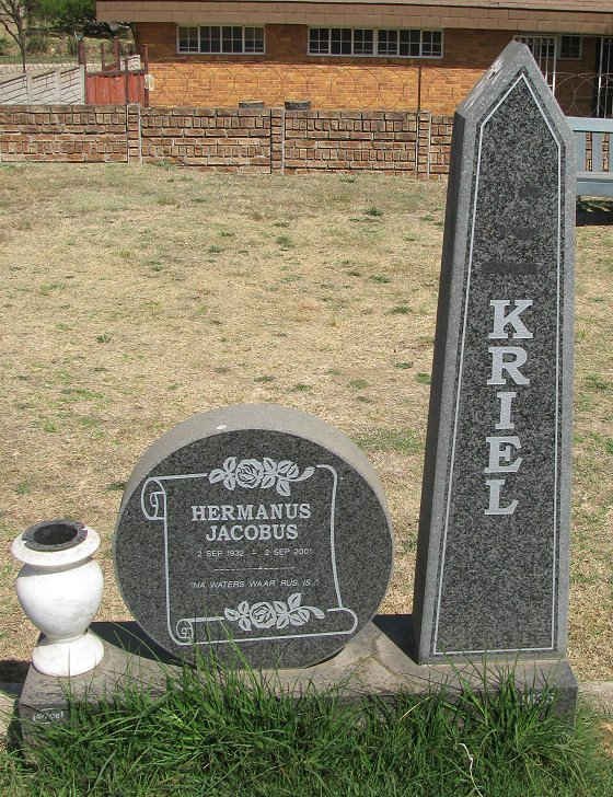 KRIEL Hermanus Jacobus 1932-2001