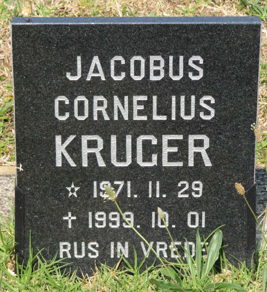 KRUGER Jacobus Cornelius 1971-1999