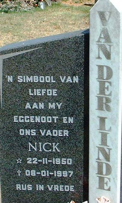 LINDE Nick, van der 1950-1997
