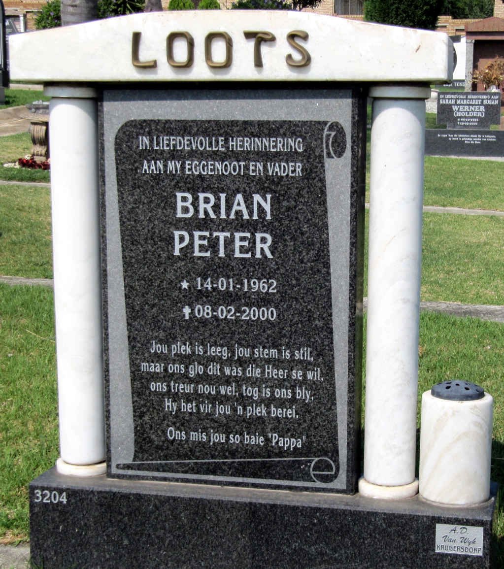 LOOTS Brian Peter 1962-2000