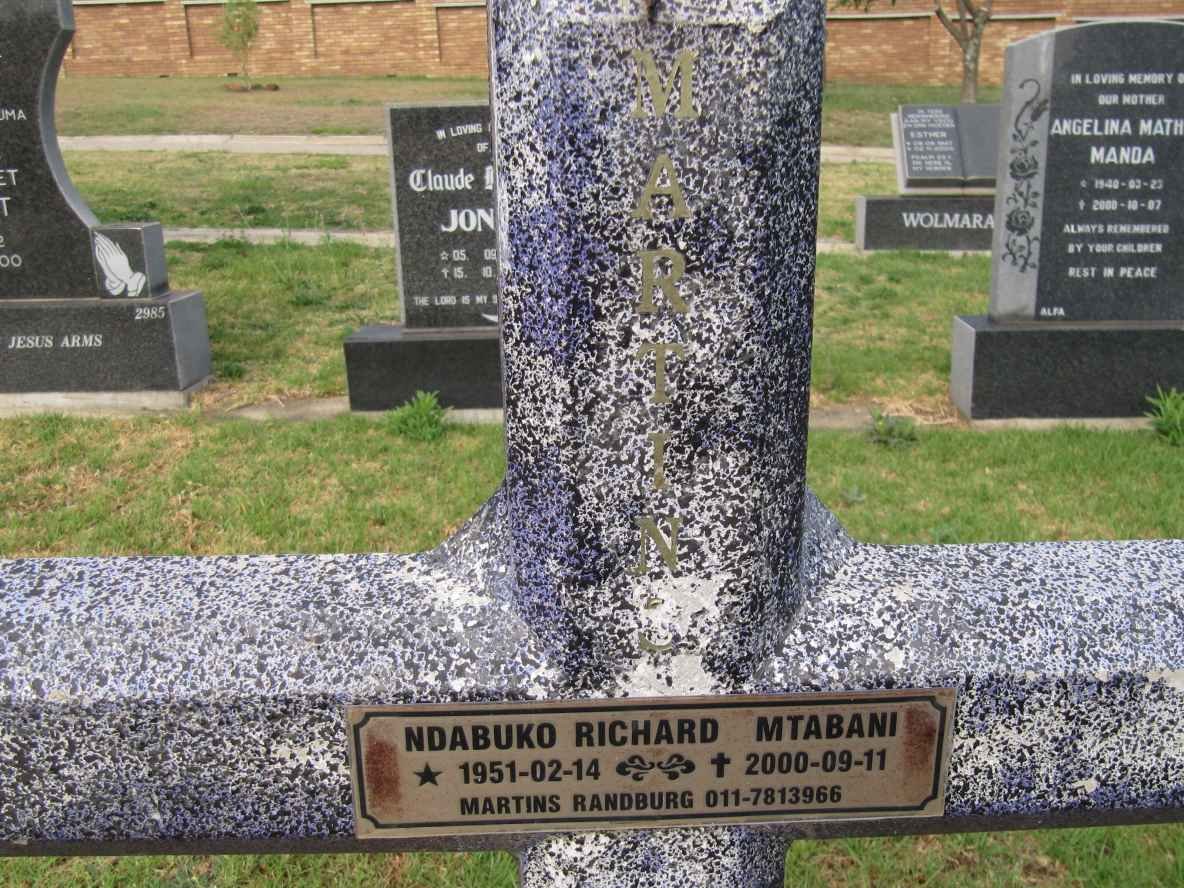 MTABANI Ndabuko Richard 1951-2000