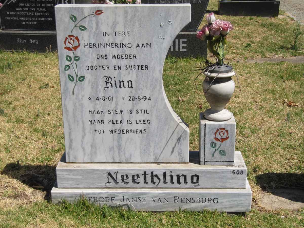 NEETHLING Rina nee JANSE VAN RENSBURG 1961-1994