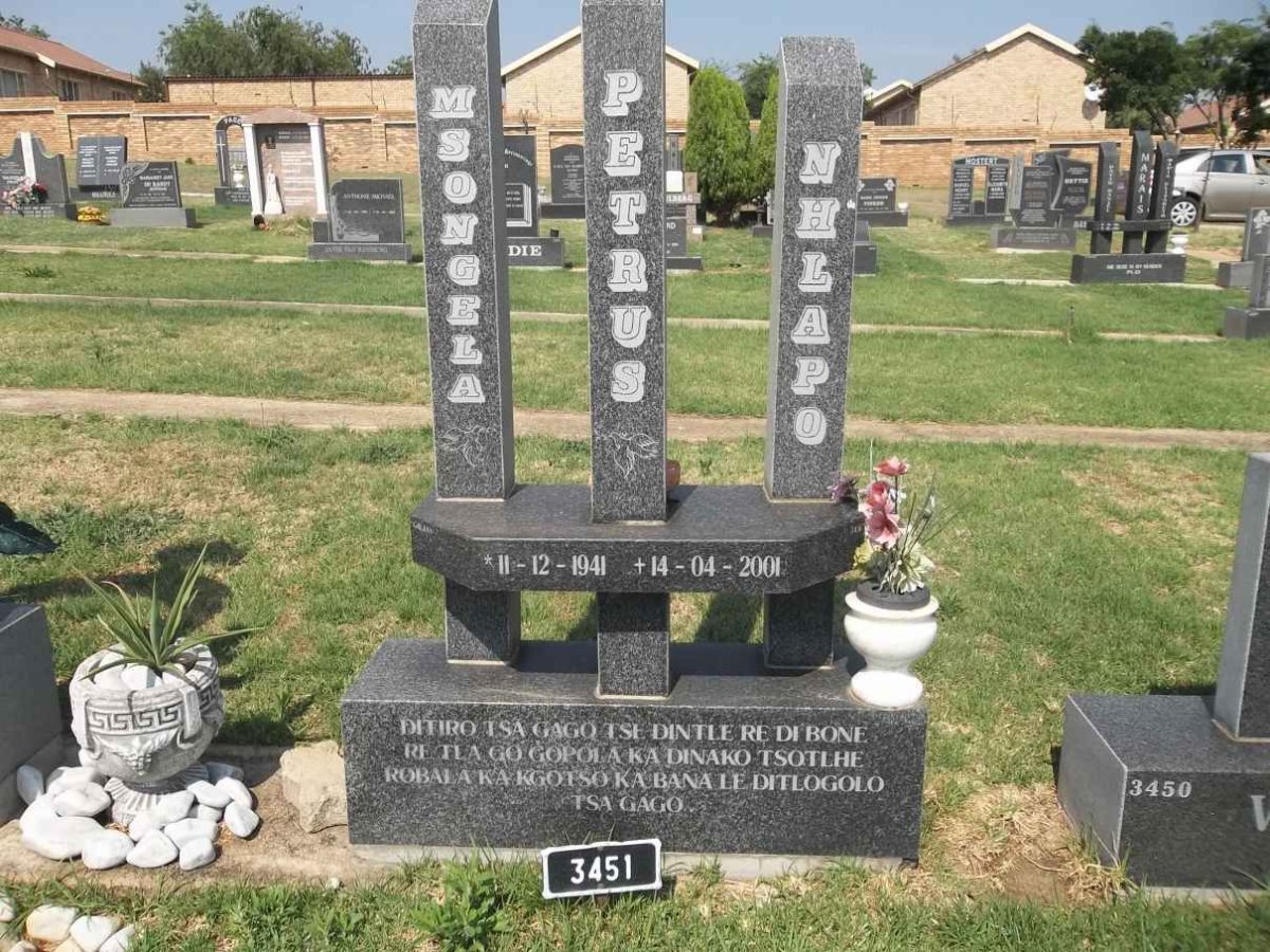 NHLAPO Msongela Petrus 1941-2001