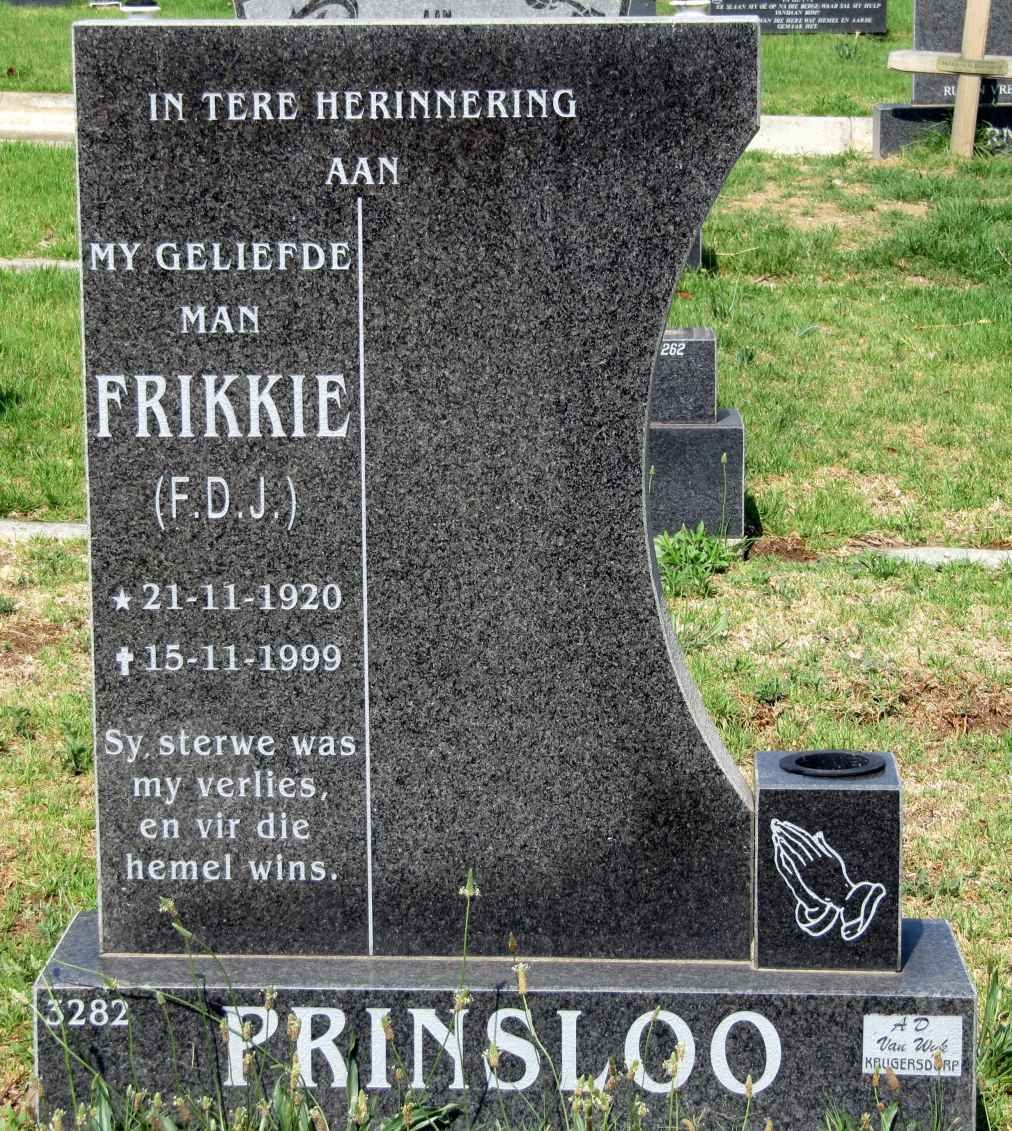 PRINSLOO F.D.J. 1920-1999