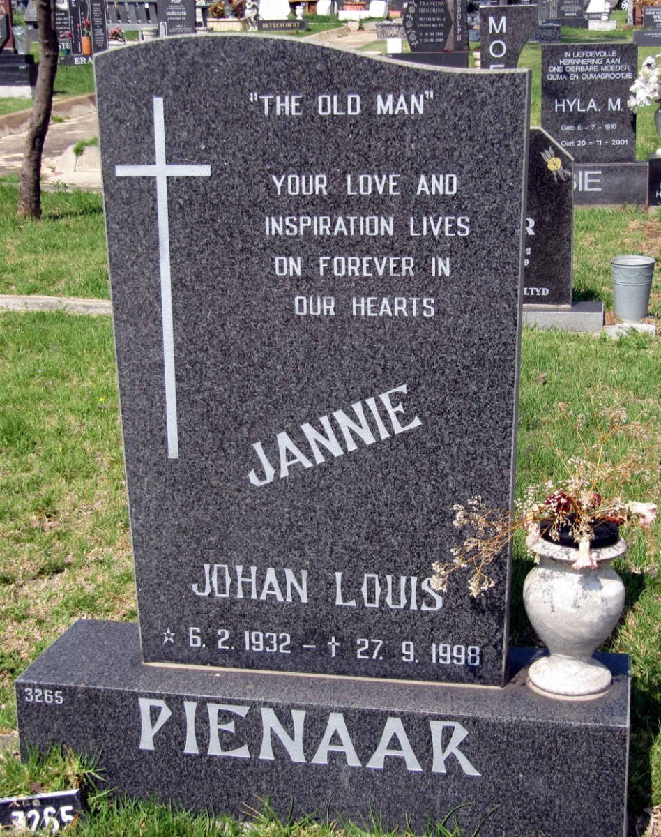 PIENAAR Johan Louis 1932-1998
