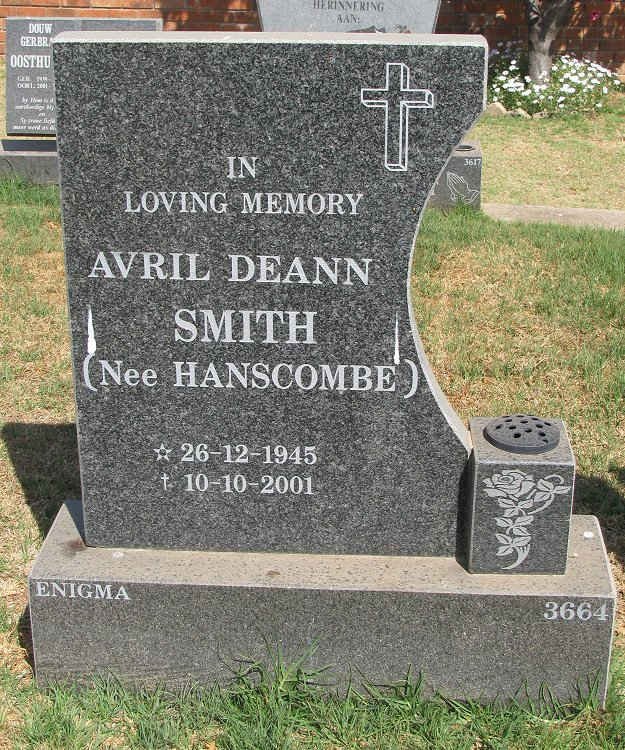 SMITH Avril Deann nee HANSCOMBE 1945-2001
