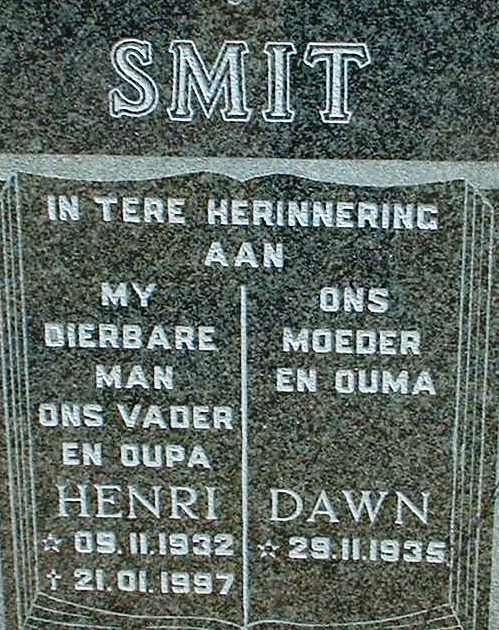 SMIT Henri 1932-1997 &amp; Dawn 1935-