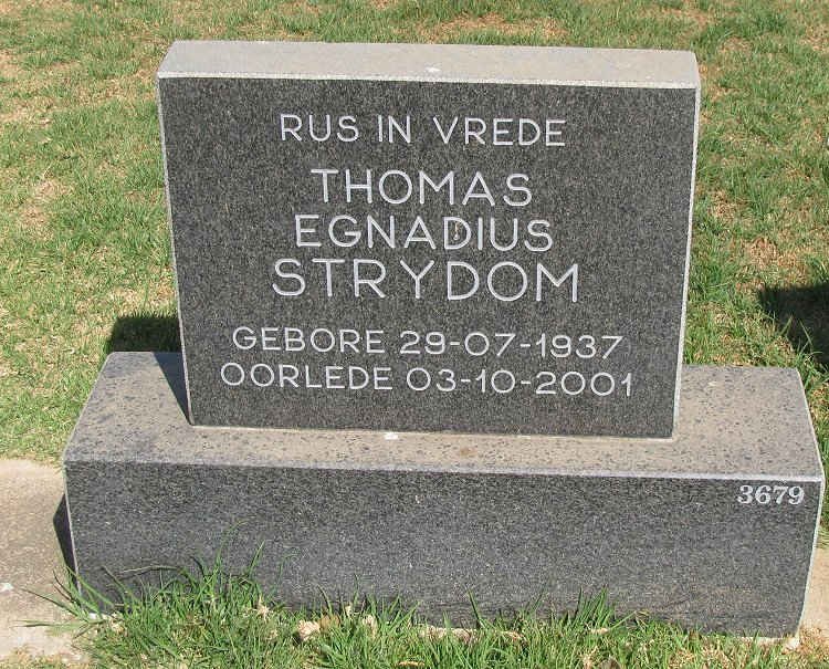 STRYDOM Thomas Egnadius 1937-2001