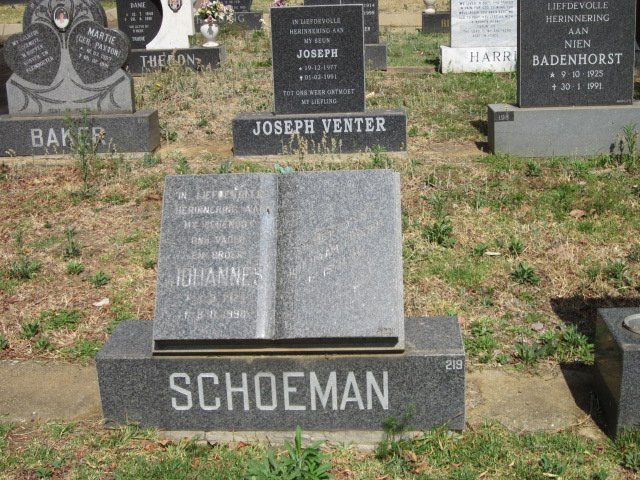 SCHOEMAN Johannes ?-1990