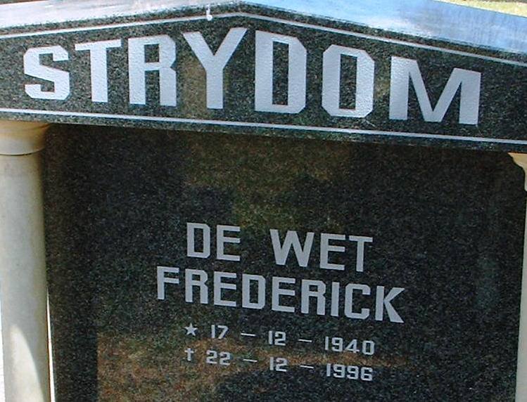 STRYDOM De Wet Frederick 1940-1996