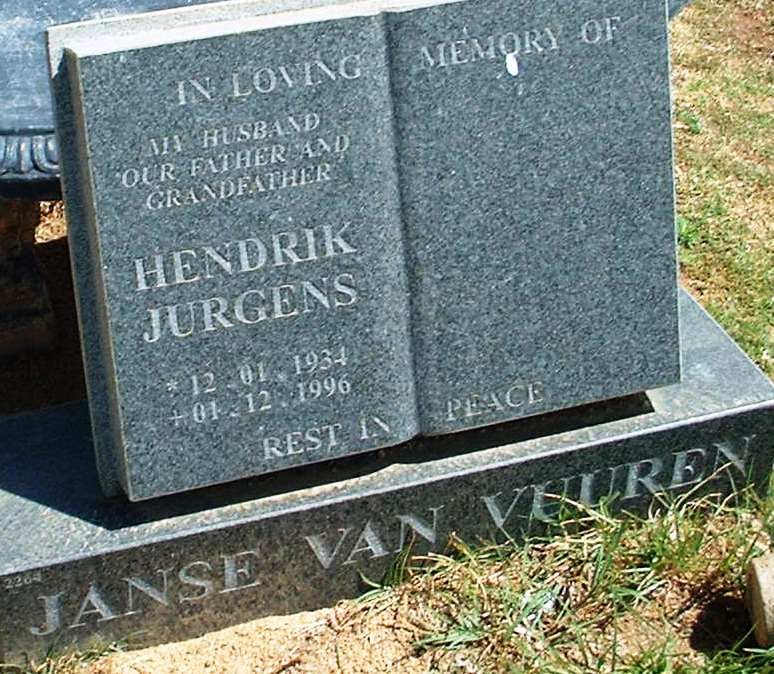 VUUREN Hendrik Jurgens, Janse van 1934-1996