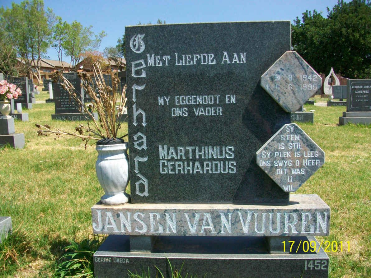 VUUREN Marthinus Gerhardus, Jansen van 1942-1995